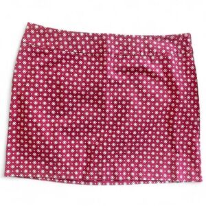 Old Navy Pink Mini Skirt with White Geometric Flowers